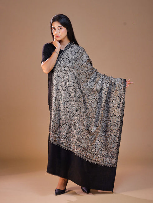Women's Aari Embroidery Wool Shawl